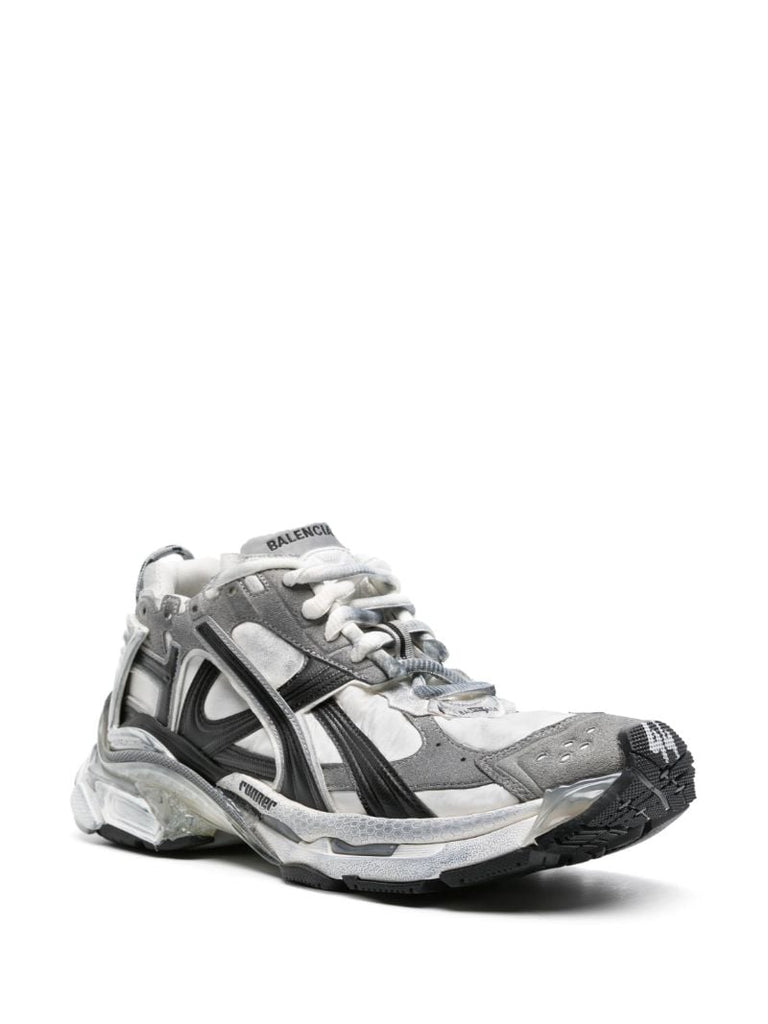 Grey Runner Panelled Sneakers