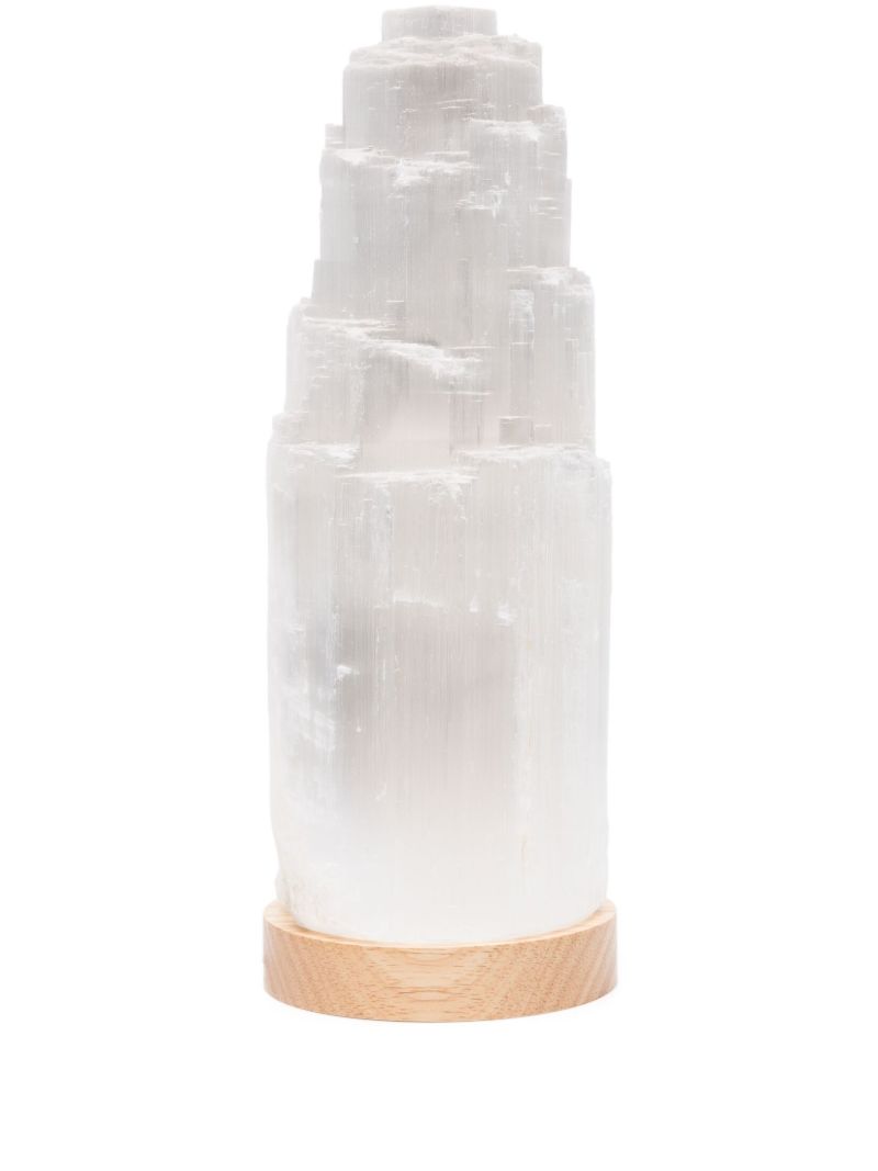 White Large Selenite Crystal Lamp