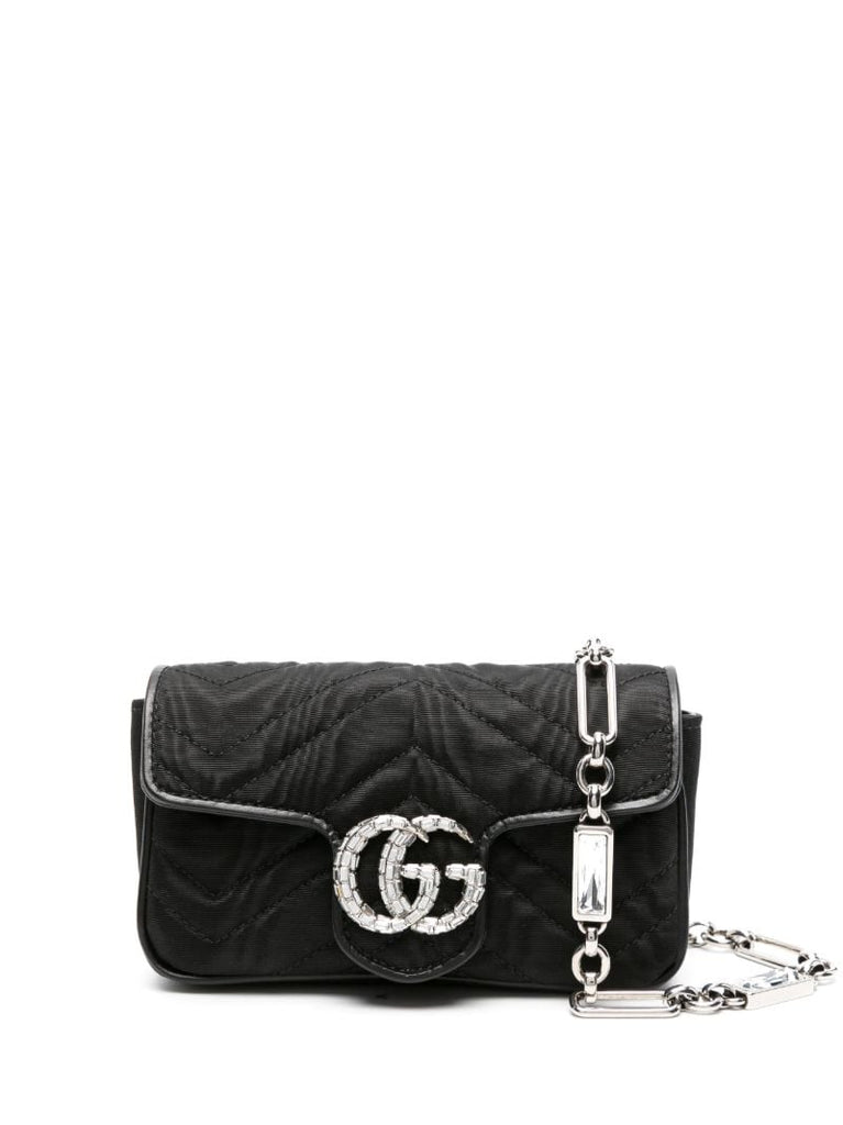 Black Gg Marmont Crystal-embellished Shoulder Bag