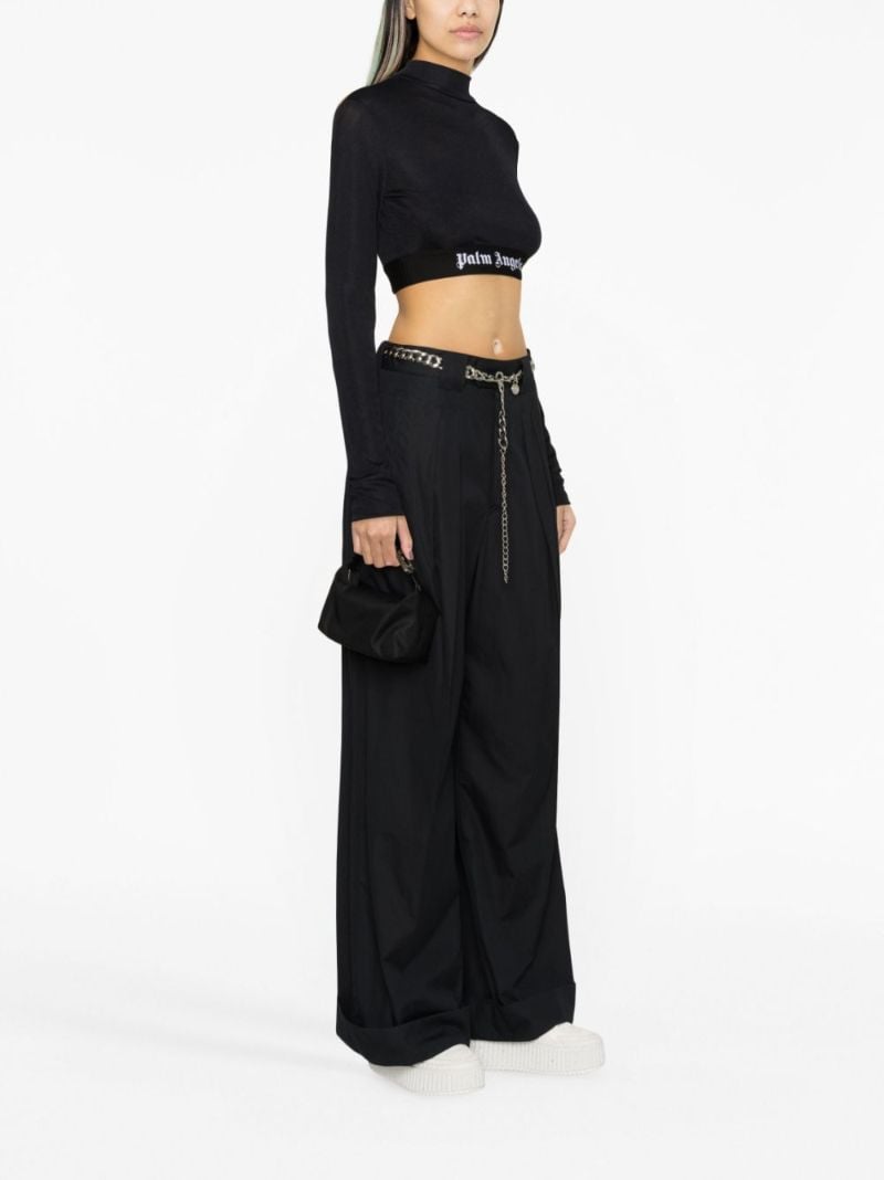 Black Logo Underband Crop Top