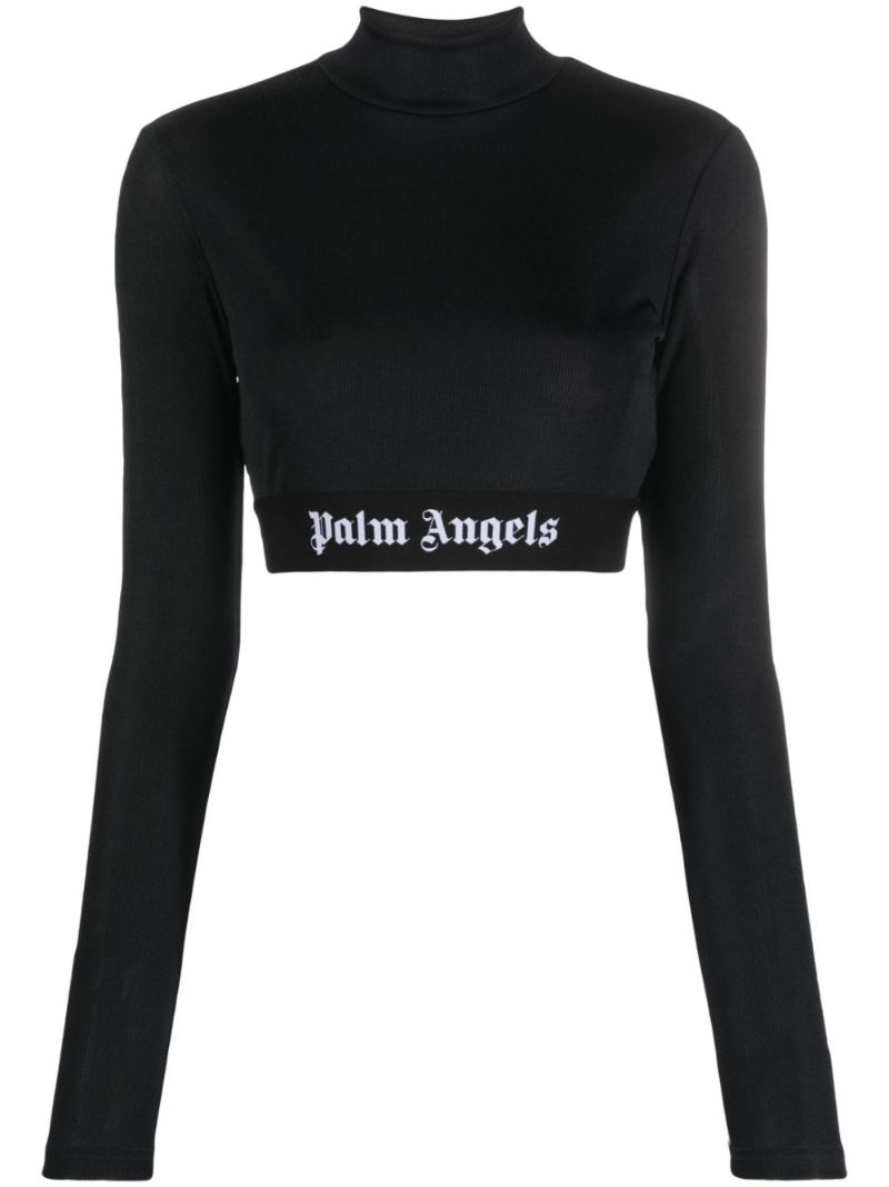 Black Logo Underband Crop Top