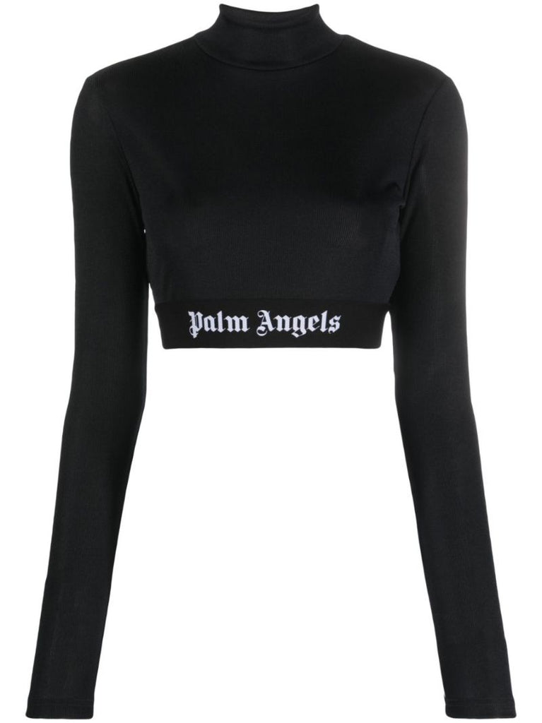 Black Logo Underband Crop Top