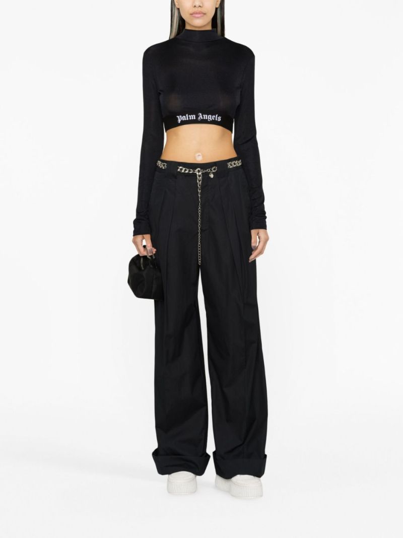 Black Logo Underband Crop Top