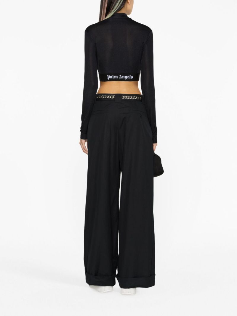 Black Logo Underband Crop Top