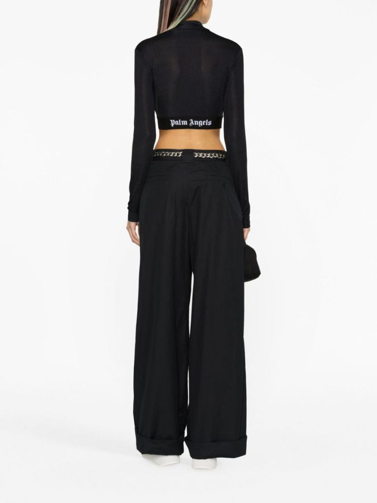 Black Logo Underband Crop Top
