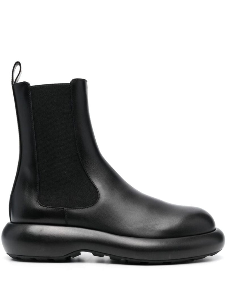 Black Leather Ankle Boots