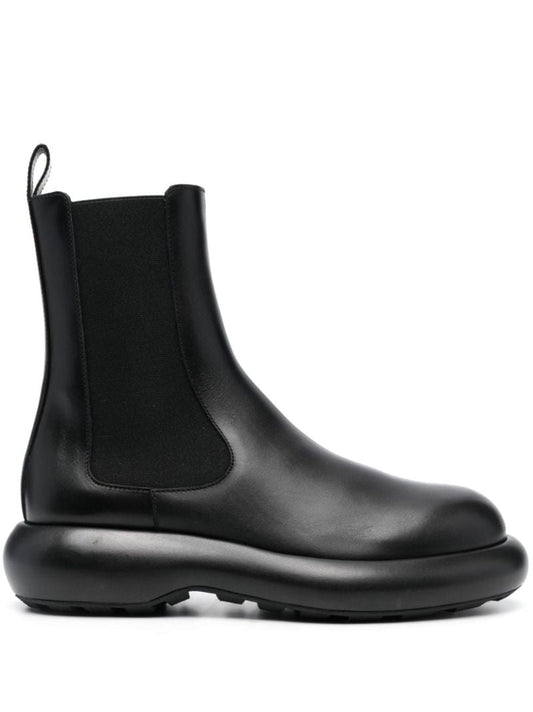 Black Leather Ankle Boots