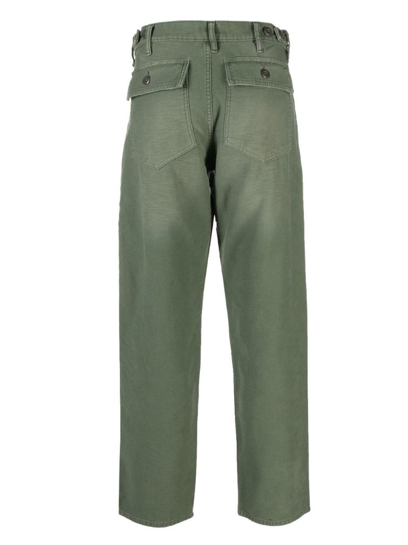 Green Straight-leg Cotton Trousers