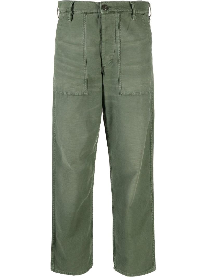 Green Straight-leg Cotton Trousers
