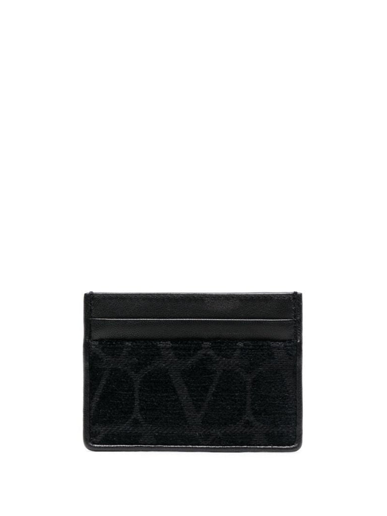 Black Toile Iconographe Leather Card Holder