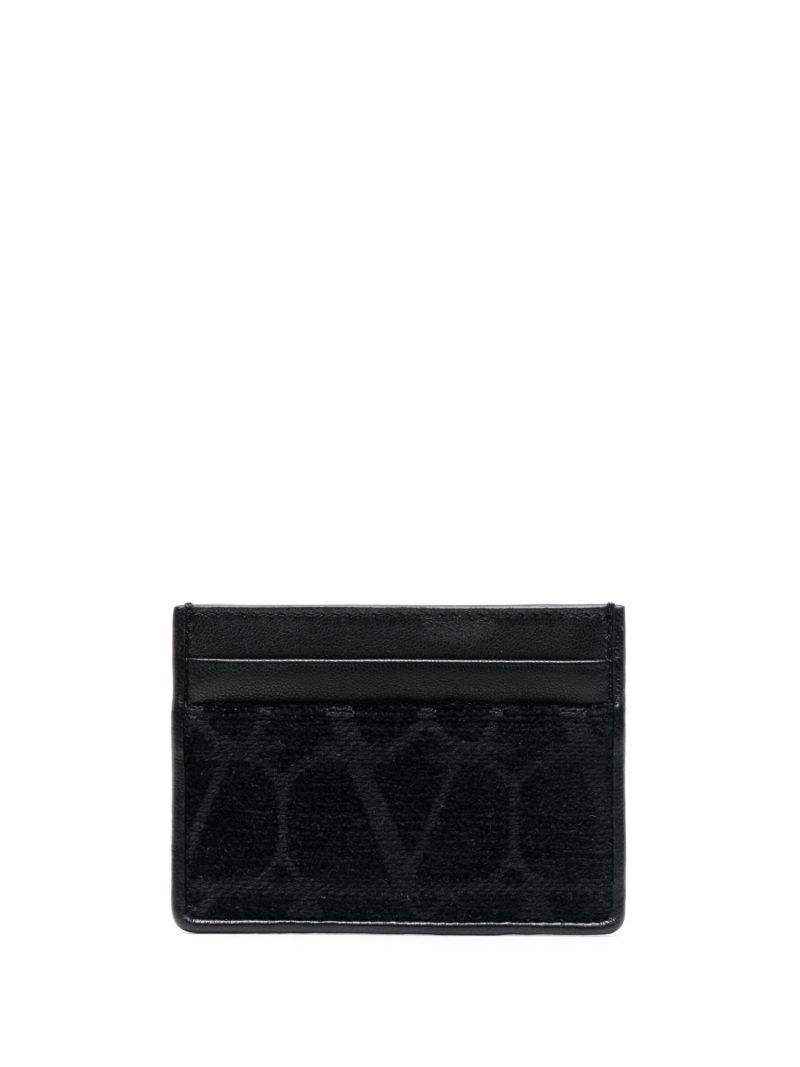 Black Toile Iconographe Leather Card Holder