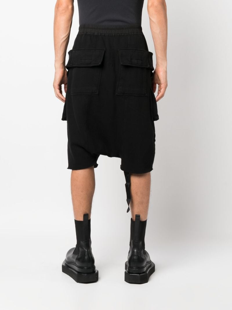 Black Cotton Cargo Track Shorts