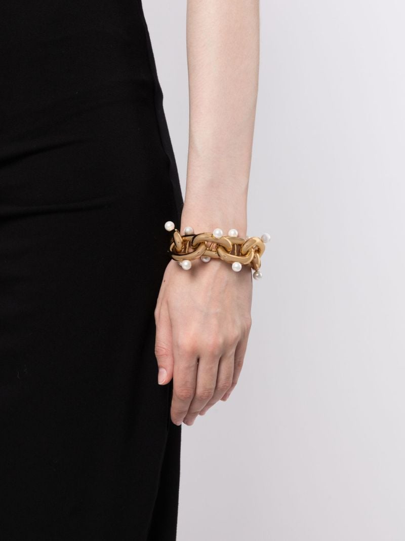 Gold-tone Xl Link Faux-pearl Bracelet