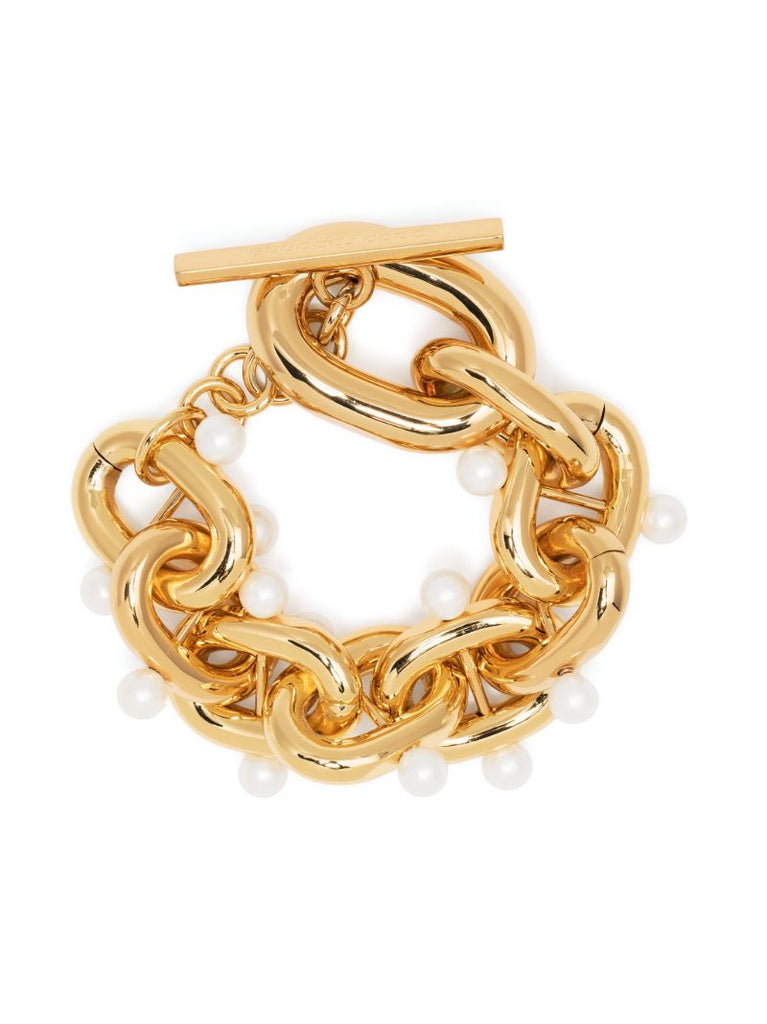 Gold-tone Xl Link Faux-pearl Bracelet