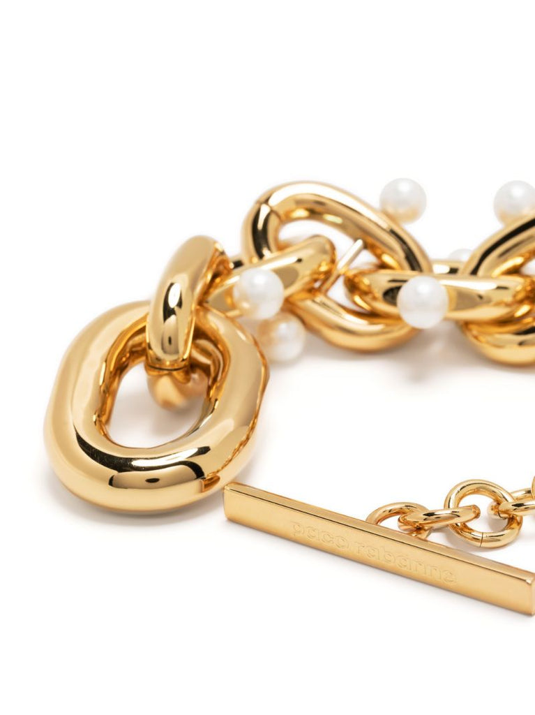 Gold-tone Xl Link Faux-pearl Bracelet