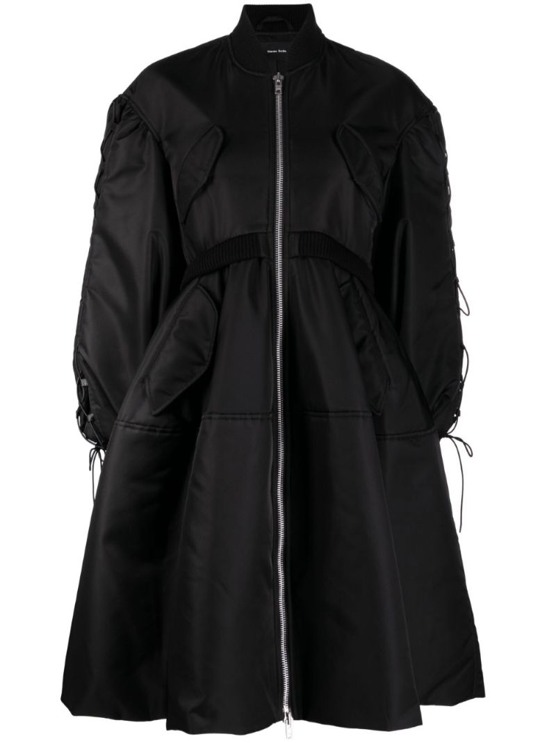 Black Puff-sleeve Bomber Jacket