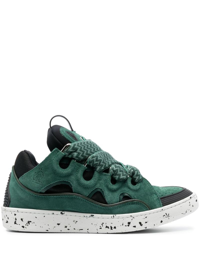 Green Curb Panelled Sneakers