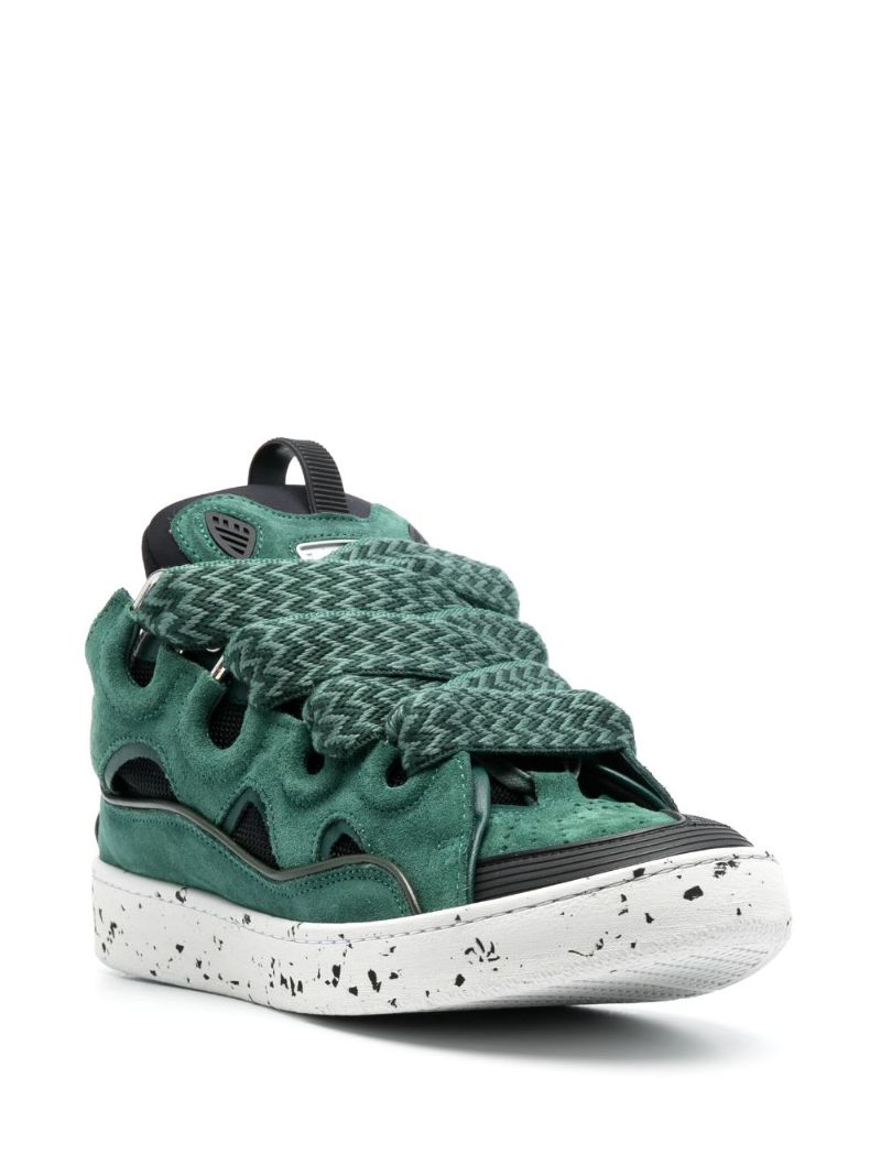 Green Curb Panelled Sneakers