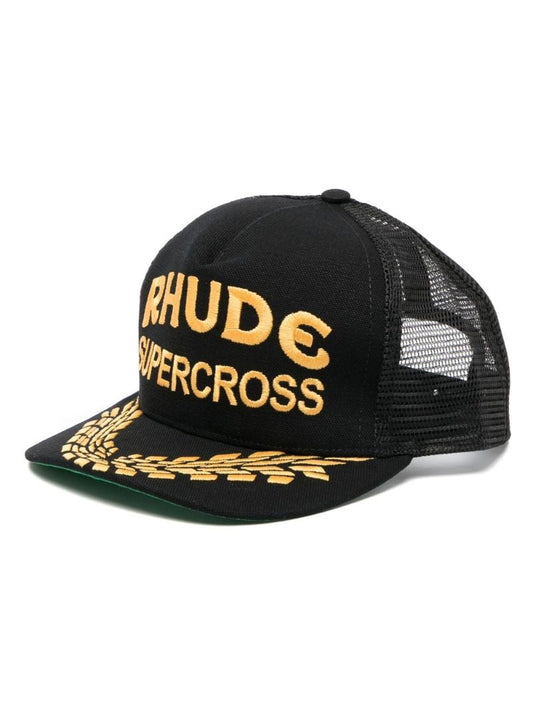 Black Supercross Logo-embroidered Cavas Hat