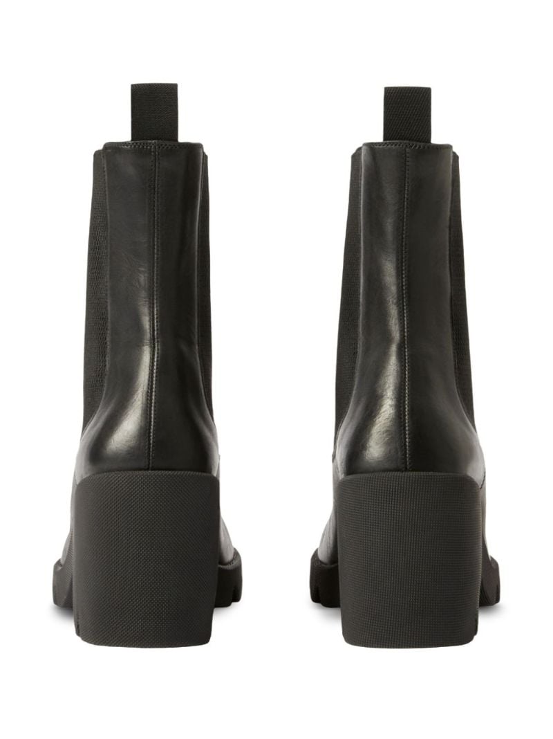 Black Elasticated-panel Leather Boots