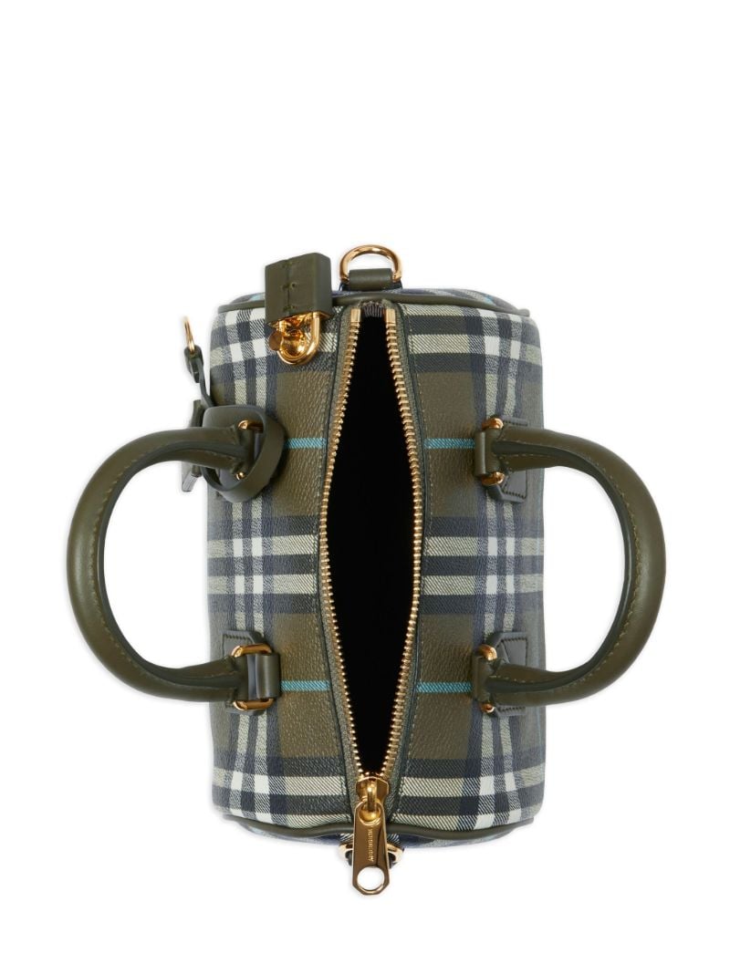 Green Vintage Check-print Mini Bowling Bag