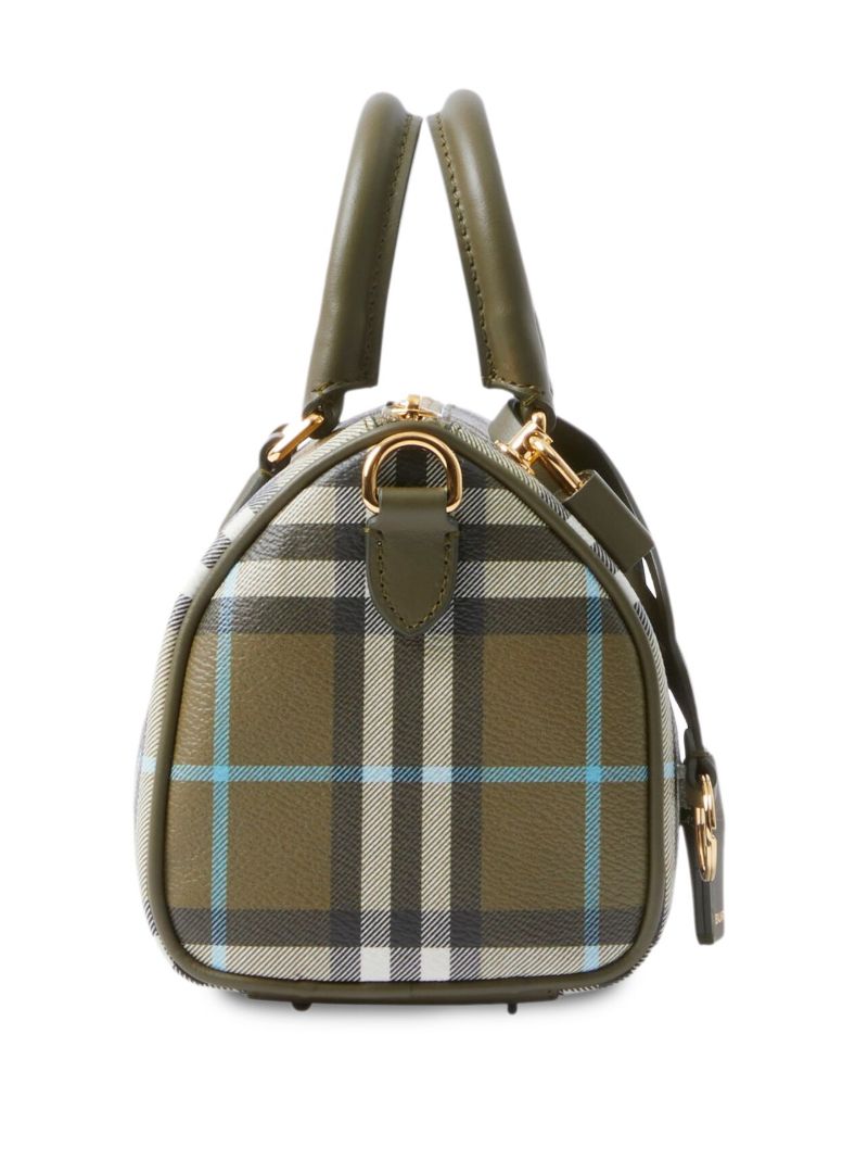 Green Vintage Check-print Mini Bowling Bag