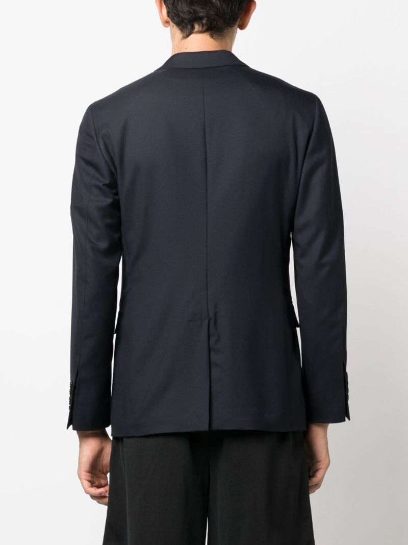 Blue Single-breasted Wool Blazer