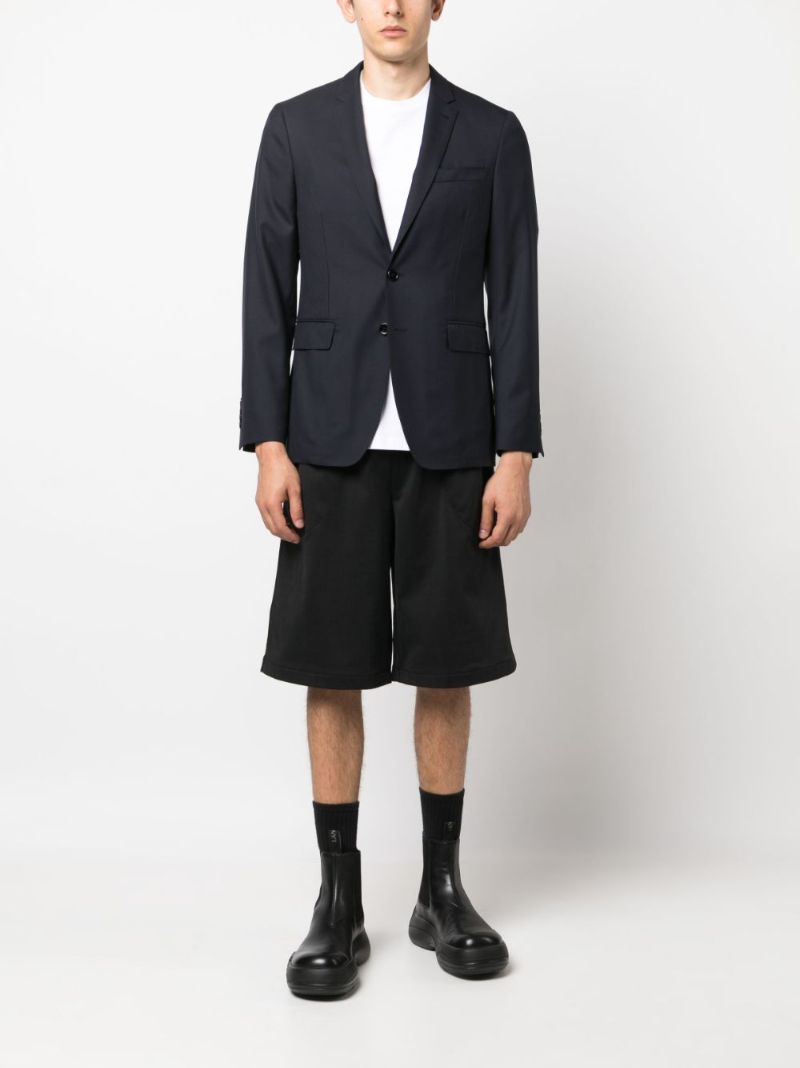 Blue Single-breasted Wool Blazer