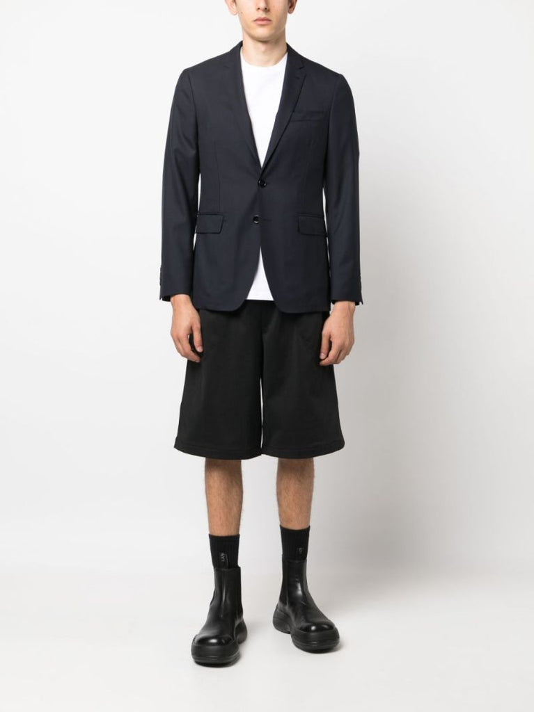 Blue Single-breasted Wool Blazer