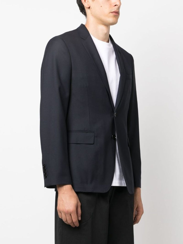 Blue Single-breasted Wool Blazer