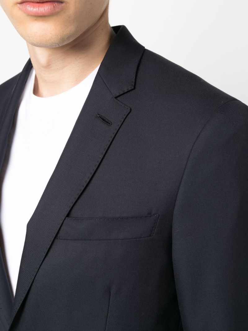 Blue Single-breasted Wool Blazer