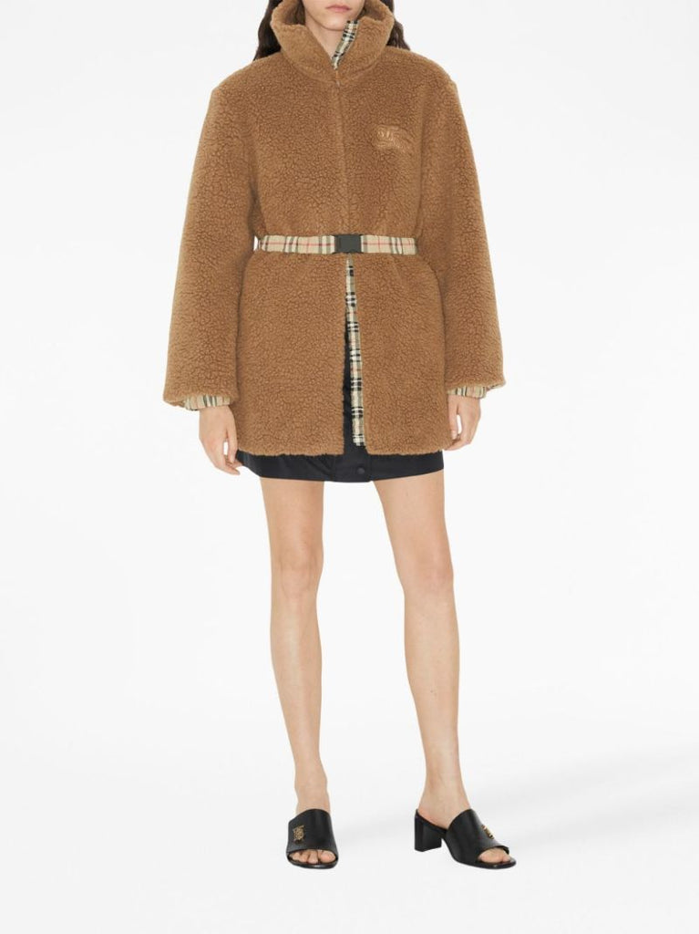 Brown Ekd-embroidery Fleece Jacket