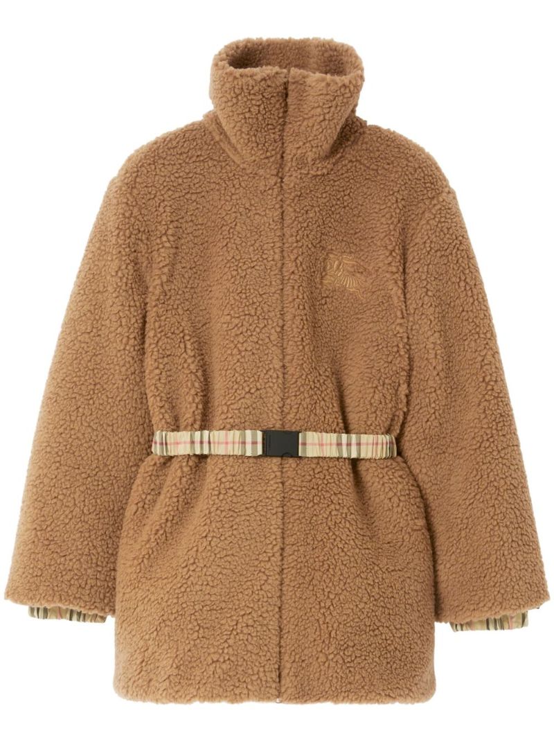 Brown Ekd-embroidery Fleece Jacket