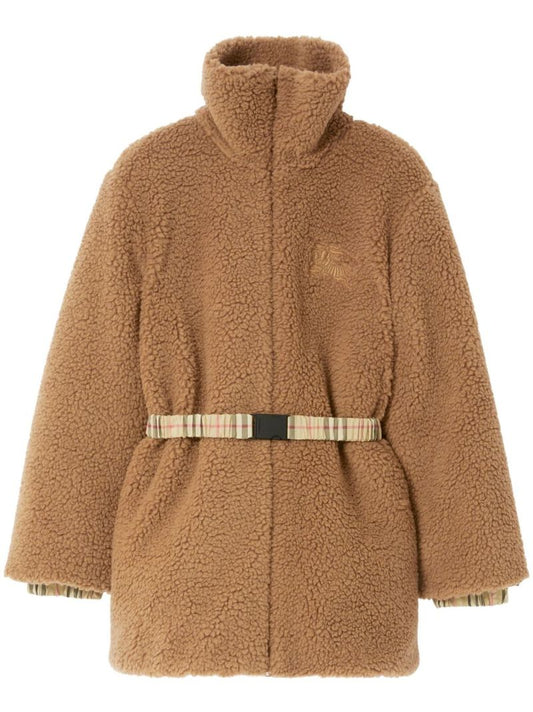 Brown Ekd-embroidery Fleece Jacket