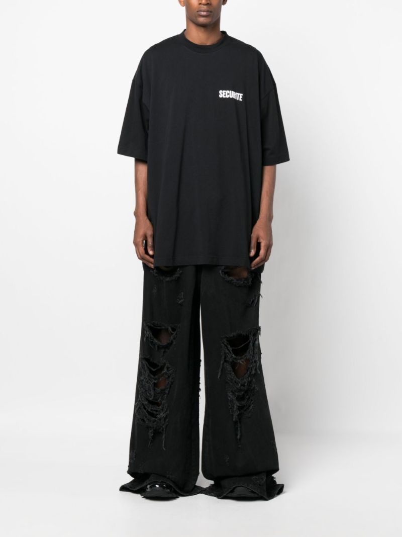 Black Securite Print T-shirt