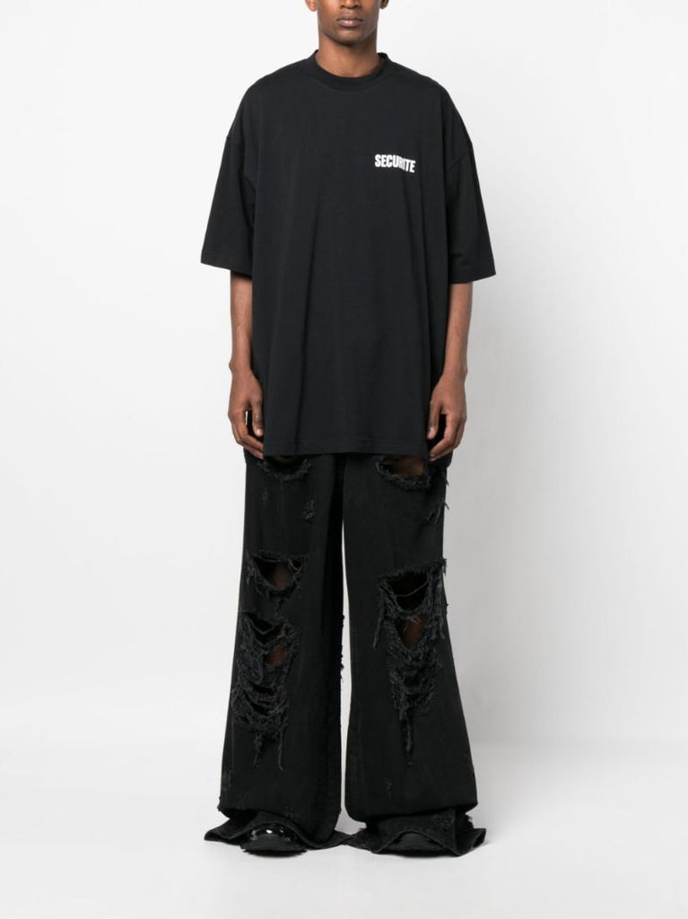 Black Securite Print T-shirt