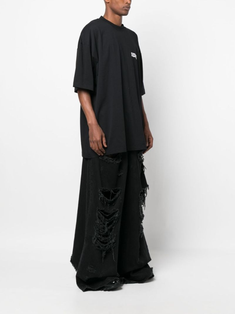 Black Securite Print T-shirt