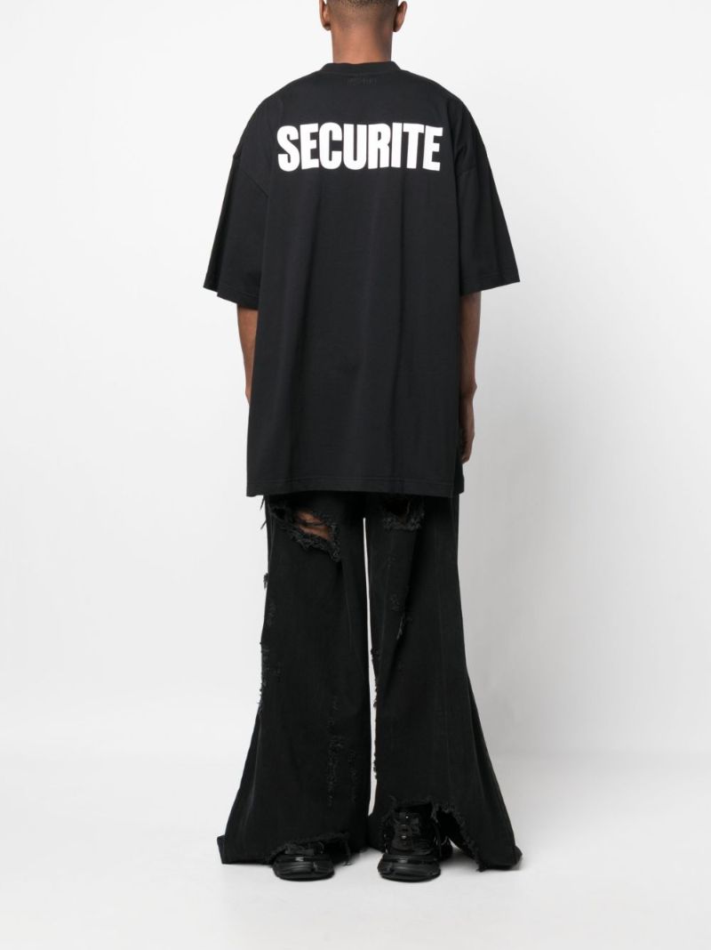 Black Securite Print T-shirt