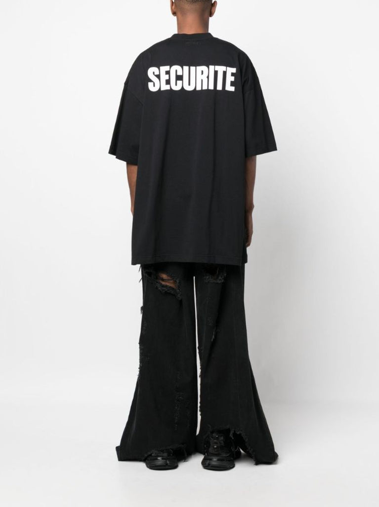 Black Securite Print T-shirt