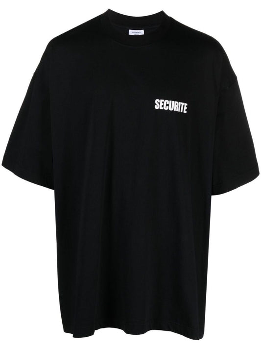 Black Securite Print T-shirt