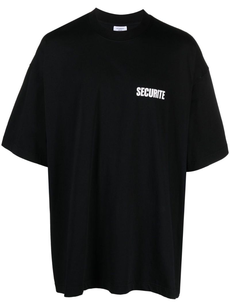 Black Securite Print T-shirt