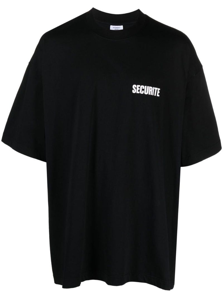 Black Securite Print T-shirt