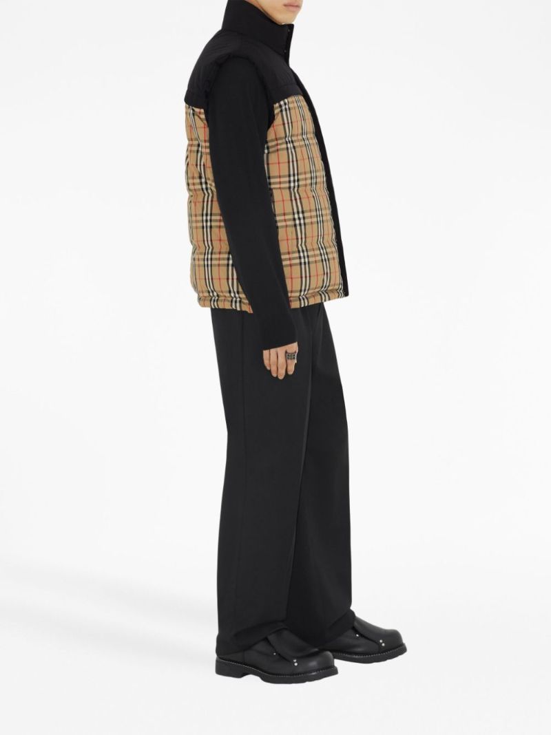 Black Check Panel Reversible Gilet