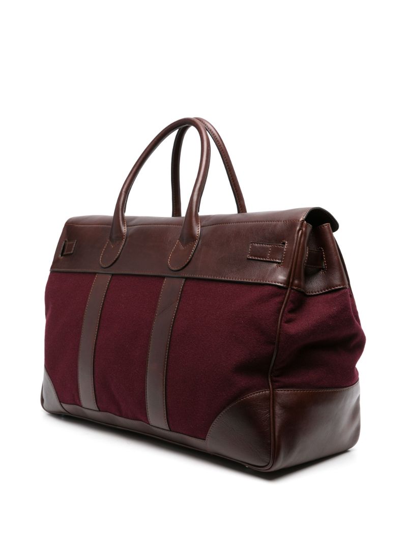 Purple Leather-trim Holdall Bag