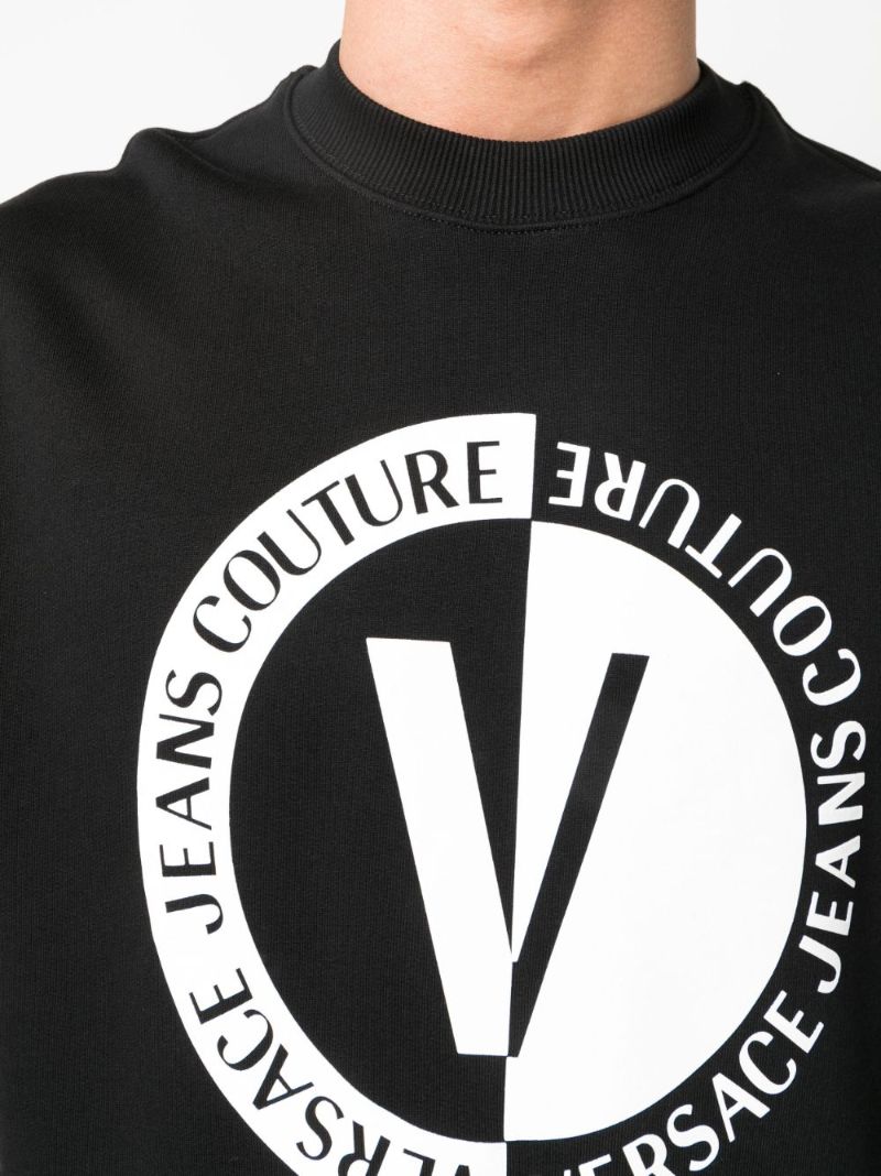 Black V-emblem Cotton Sweatshirt
