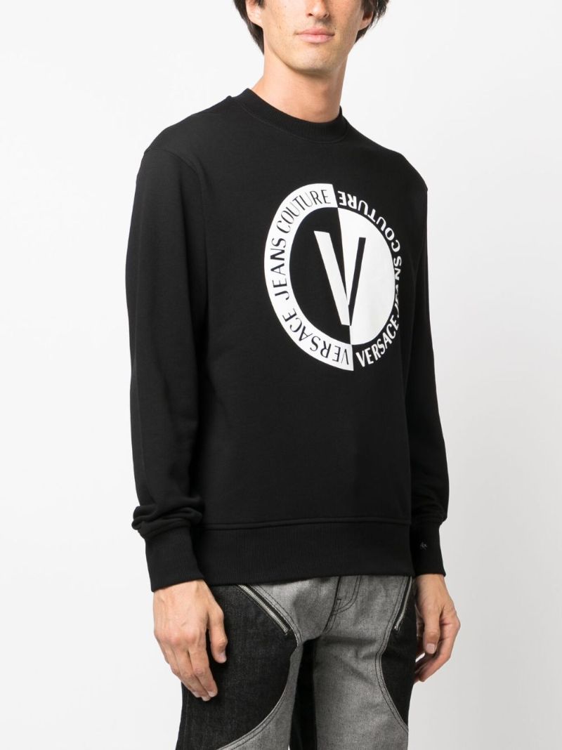 Black V-emblem Cotton Sweatshirt
