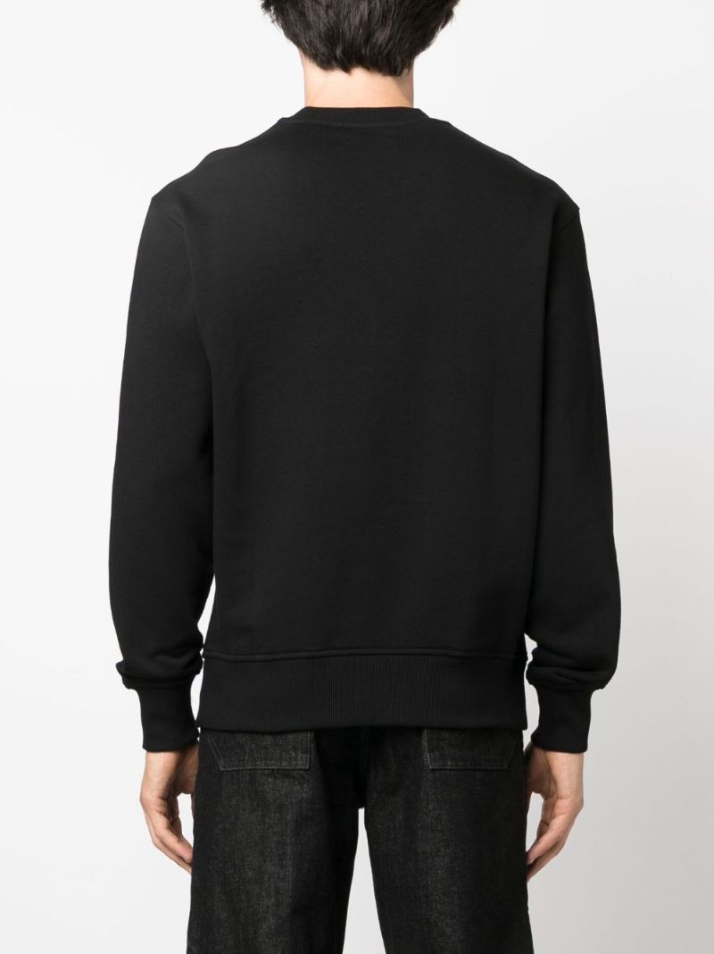 Black V-emblem Cotton Sweatshirt