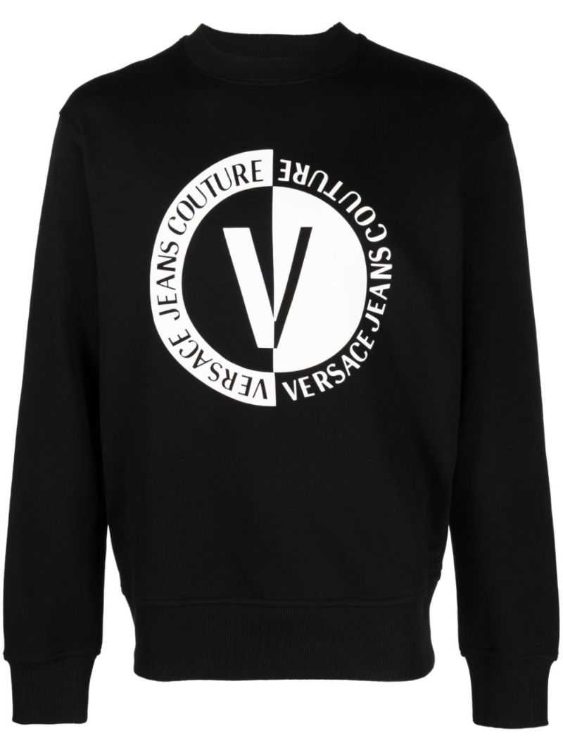 Black V-emblem Cotton Sweatshirt