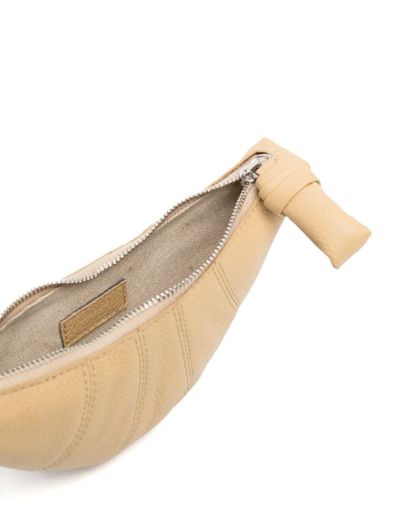 Beige Croissant Leather Coin Purse