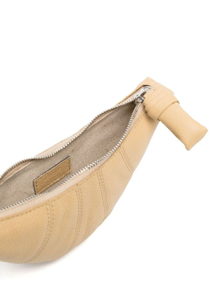 Beige Croissant Leather Coin Purse